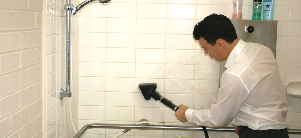 Bathroom Tiles Cleaning with Steam Vapour